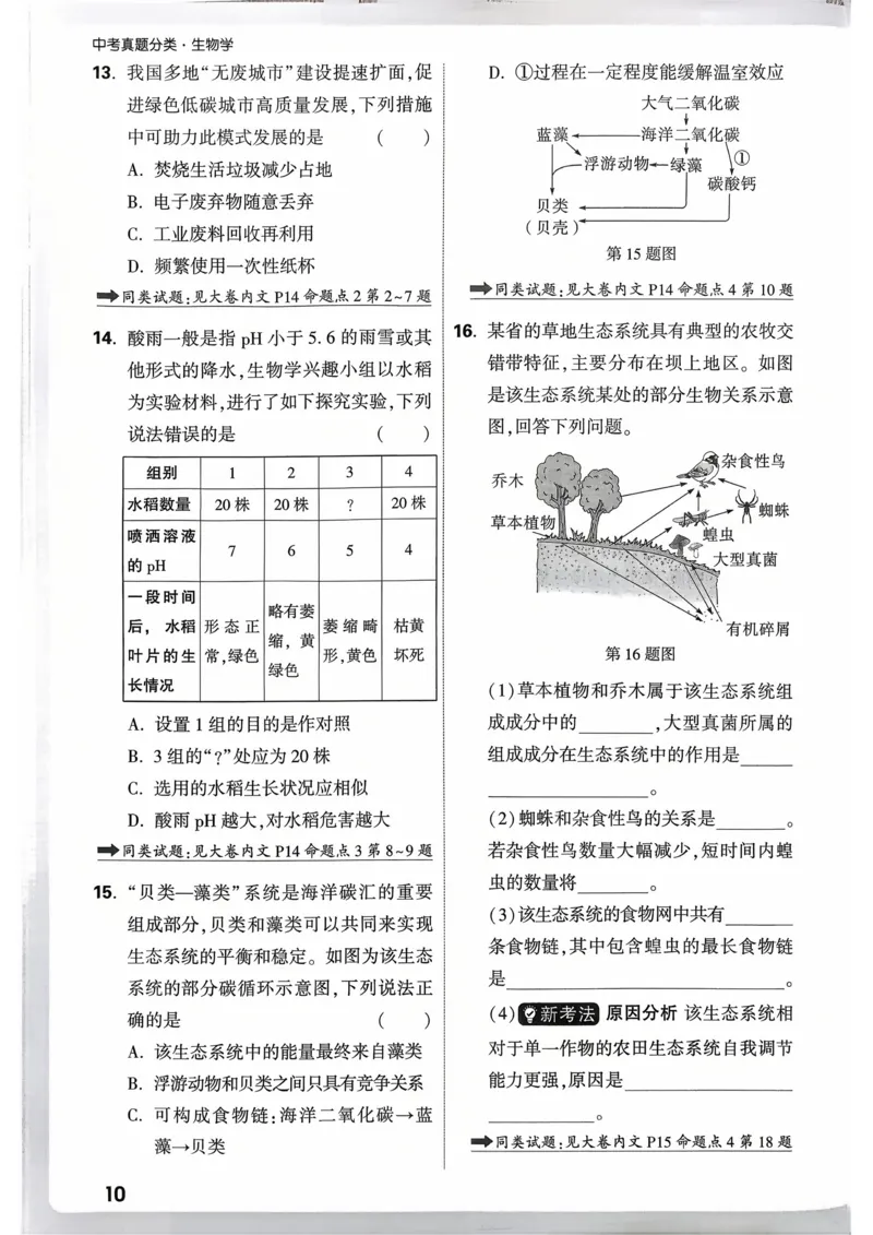 生物_精准摸底小卷_2026万唯系列预习复习_2026版初中《万唯》中考真题分类与新考法（语数外物历道生）_2026万唯中考生物分类与新考法