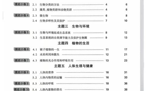 生物_精准摸底小卷_2026万唯系列预习复习_2026版初中《万唯》中考真题分类与新考法（语数外物历道生）_2026万唯中考生物分类与新考法