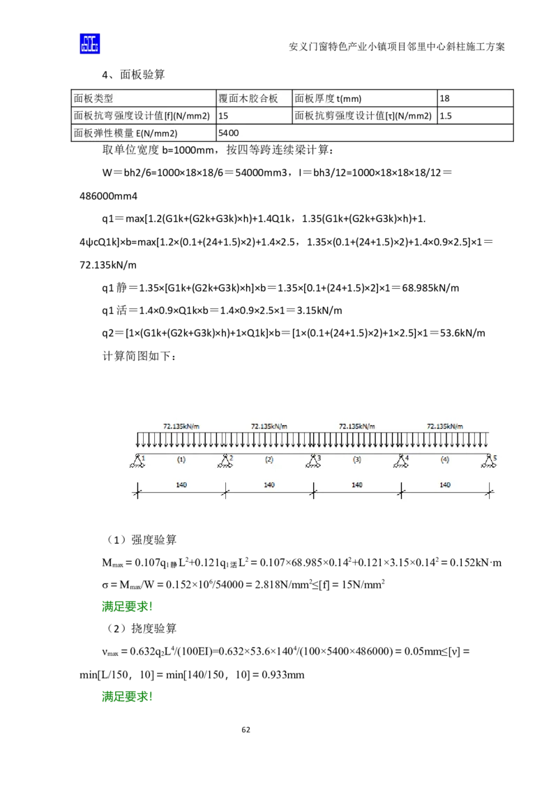 斜柱模板及支撑体系施工方案重新排版_2020年公司级优秀施组方案_方案08安义门窗小镇项目-邻里中心斜柱柱施工方案（含V型柱）
