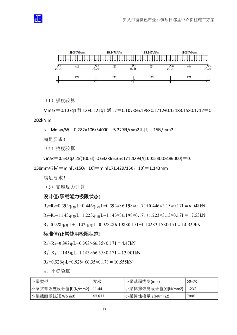 斜柱模板及支撑体系施工方案重新排版_2020年公司级优秀施组方案_方案08安义门窗小镇项目-邻里中心斜柱柱施工方案（含V型柱）