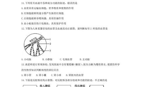 2018年聊城市中考生物试卷及答案_中考真题_8.生物中考真题2015-2024年_地区卷_山东省_山东聊城生物10-22