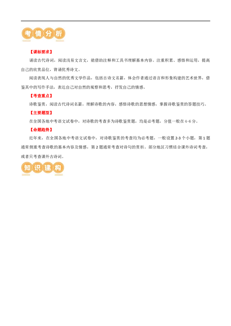 第11讲八上课标古诗词复习（讲义）（全国通用）（原卷版）_120中考语文全套复习_中考语文复习总复习_一轮复习资料_完2024年中考语文一轮复习课件+讲义+练习（全国通用）