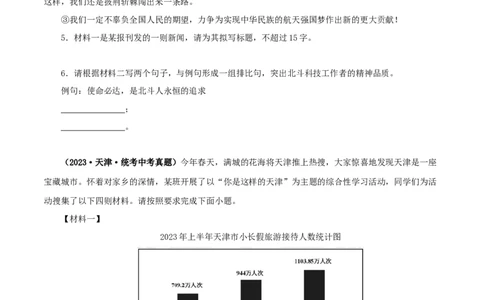 专题09综合性学习（原卷版）&nbsp;_120中考语文全套复习_中考语文复习总复习_专项复习资料_完三年（2021-2023）中考语文真题分项汇编（全国通用）