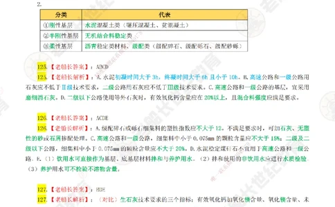 03老船长一建公路&mdash;&mdash;点题强化直播03-答案_2026年一级建造师_2026年一建公路_2025年一建公路SVIP_04-冲刺串讲✿考点强化✿小灶集训_21-公路《点题强化班》老船长JQ推荐_讲义