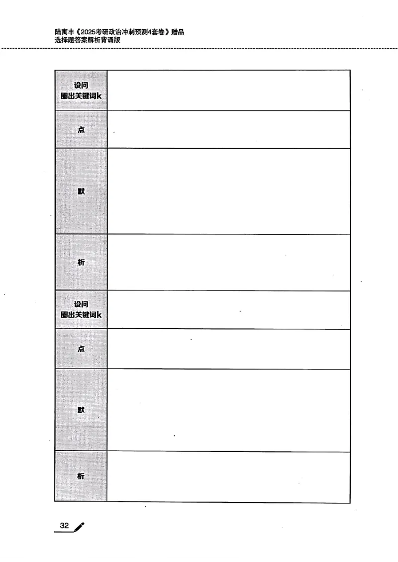 25腿姐四套卷选择题答案背诵版_2026考公资料_（49）政治理论合集_政治理论合集_2025考研政治pdf（笔记）_腿姐_25腿姐《四套卷》