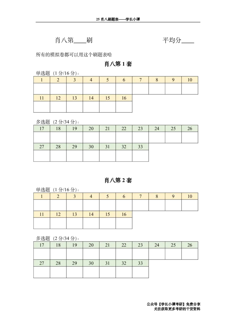 肖八刷题表_2026考公资料_（49）政治理论合集_政治理论合集_2025考研政治pdf（笔记）_肖秀荣考研政治_25肖秀荣《八套卷》+浓缩背诵合集_06.小谭《肖八》干货合集
