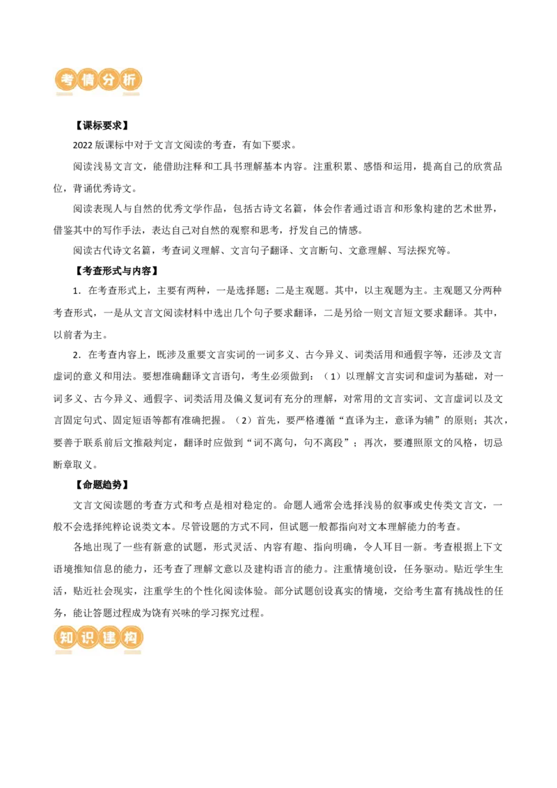 专题10句子翻译（讲练）（全国通用）（解析版）_120中考语文全套复习_中考语文复习总复习_二轮复习资料_完2024年中考语文二轮复习课件+讲义+练习（全国通用）_模块二文言文阅读