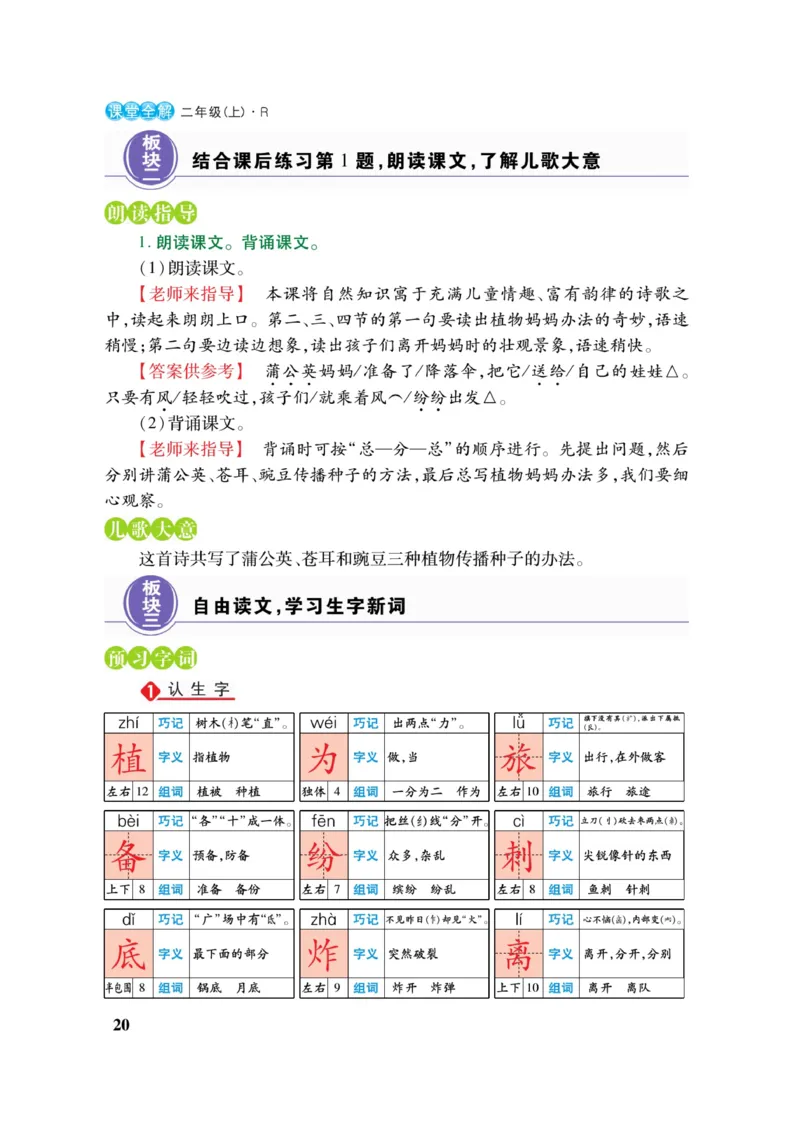 二（上）语文课堂全解跳跳熊_二年级上下册资料_小学二年级学习资料-25年更新版_2-01、小学二年级语文上册_2-1-4、电子教材、课本、教材解读_教材解读