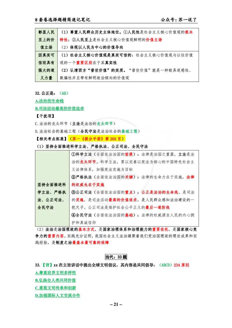 第二套（选择题）：速背笔记_2026考公资料_（49）政治理论合集_政治理论合集_2025考研政治pdf（笔记）_肖秀荣考研政治_24肖秀荣_24肖八背诵版_苏一