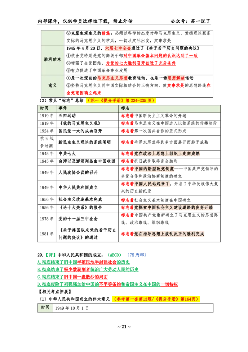 25八套卷：选择题速背笔记（第三套）_2026考公资料_（49）政治理论合集_政治理论合集_2025考研政治pdf（笔记）_00.肖八笔记合集_01.苏一《八套卷》选择题速背笔记