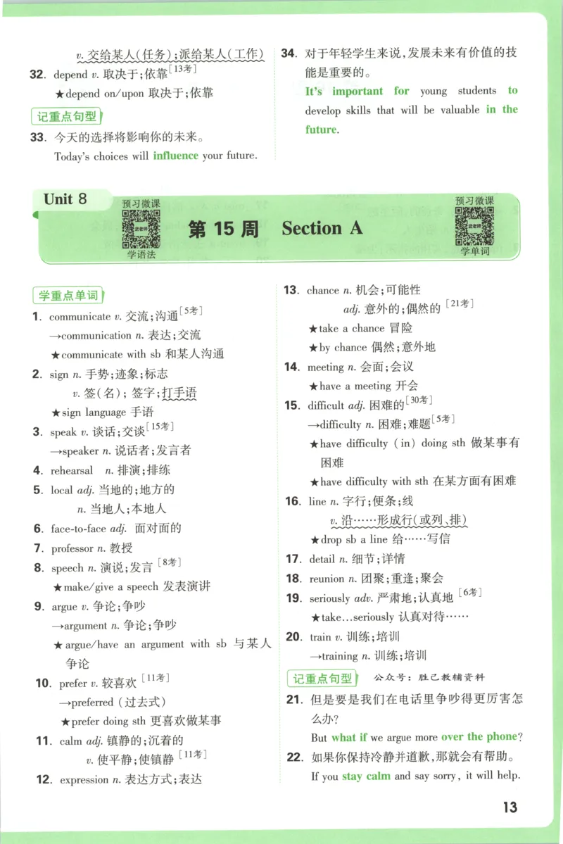 每周重点预习单_2026万唯系列预习复习_2026版初中《万唯周末检测小卷》8年级上册（语数外）_2025秋万唯周末小测卷英语人教版8年级上册