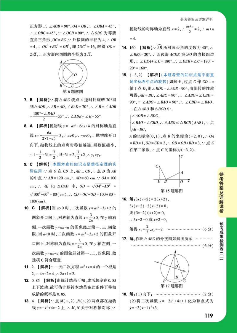 精答_2026万唯系列预习复习_2025版《万唯初中预习视频课》789年级上册多版本_2025版万唯初三预习视频课数学人教版上册_2025版万唯初三预习视频课数学人教版上册_视频_答案详解详析