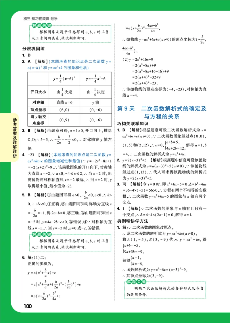 精答_2026万唯系列预习复习_2025版《万唯初中预习视频课》789年级上册多版本_2025版万唯初三预习视频课数学人教版上册_2025版万唯初三预习视频课数学人教版上册_视频_答案详解详析
