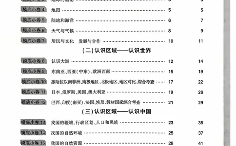 地理_精准摸底小卷_2026万唯系列预习复习_2026版初中《万唯中考真题》分类与新考法（化学地理）_地理