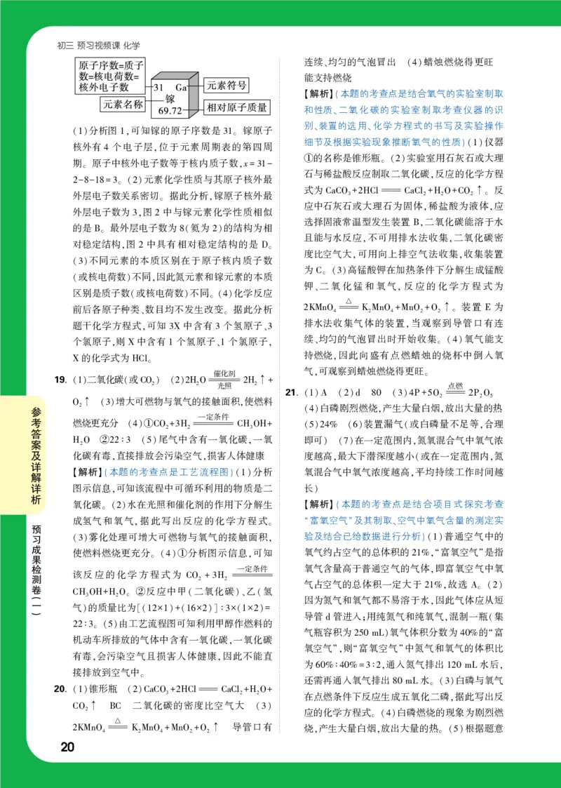 预习成果检测卷（一）_2026万唯系列预习复习_2025版《万唯初中预习视频课》789年级上册多版本_2025版万唯初三预习视频课化学人教版上册_2025版万唯初三预习视频课化学人教版上册_视频