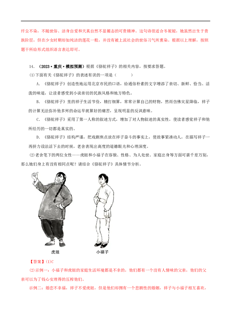 专题13中考名著试题精选60题（一）（解析版）_120中考语文全套复习_中考语文复习总复习_专项复习资料_完2024年中考语文名著阅读知识知识梳理+真题练习_答案解析版