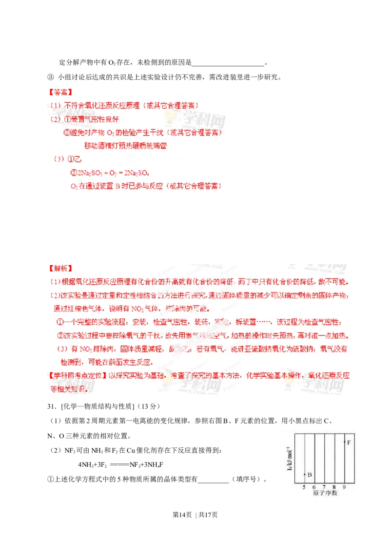 2013年高考化学试卷（福建）（解析卷）_1.高考2025全国各省真题+答案_01.2008-2024全国高考真题（按省份分类）_24.福建_2012-2024&middot;（福建）化学高考真题