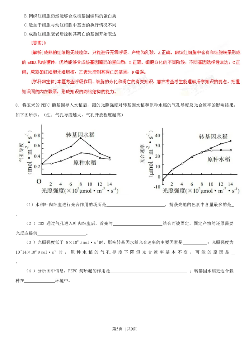2013年高考生物试卷（四川）（解析卷）_1.高考2025全国各省真题+答案_01.2008-2024全国高考真题（按省份分类）_18.四川_2008-2024&middot;（四川）生物高考真题