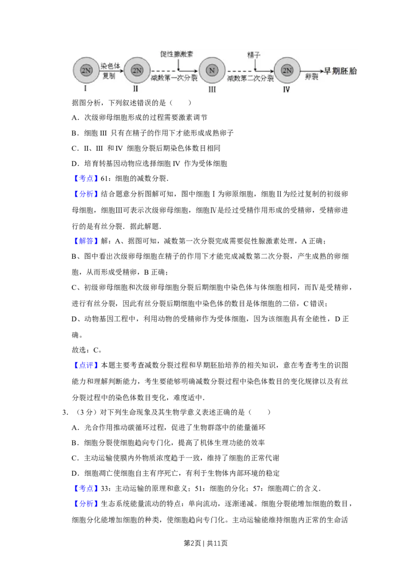 2013年高考生物试卷（天津）（解析卷）_1.高考2025全国各省真题+答案_01.2008-2024全国高考真题（按省份分类）_30.天津_2008-2024&middot;（天津）生物高考真题