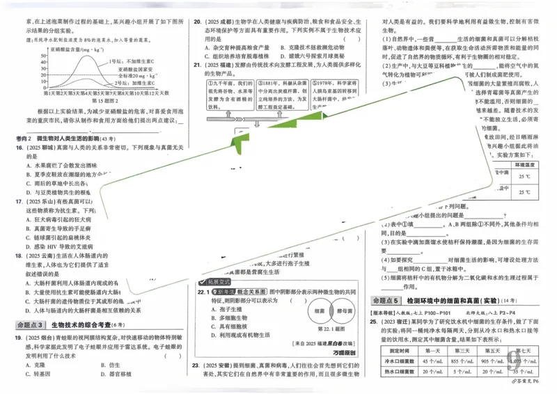生物_2026万唯系列预习复习_2026版初中《万唯》中考真题分类与新考法（语数外物历道生）_2026万唯中考生物分类与新考法