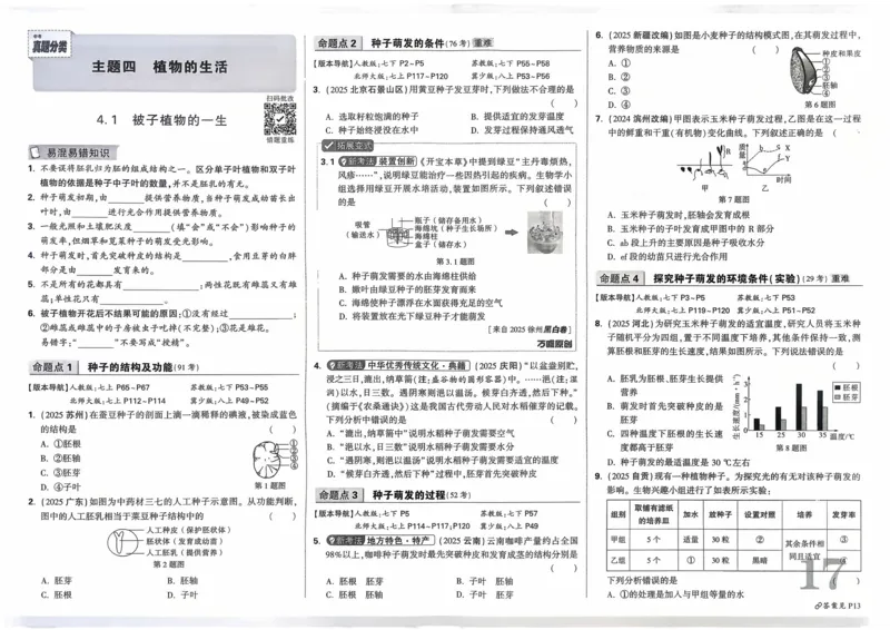 生物_2026万唯系列预习复习_2026版初中《万唯》中考真题分类与新考法（语数外物历道生）_2026万唯中考生物分类与新考法