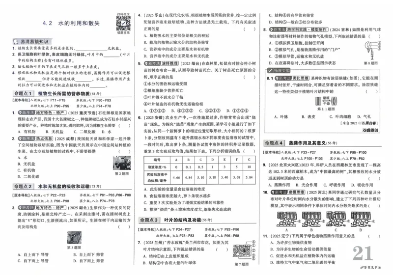 生物_2026万唯系列预习复习_2026版初中《万唯》中考真题分类与新考法（语数外物历道生）_2026万唯中考生物分类与新考法