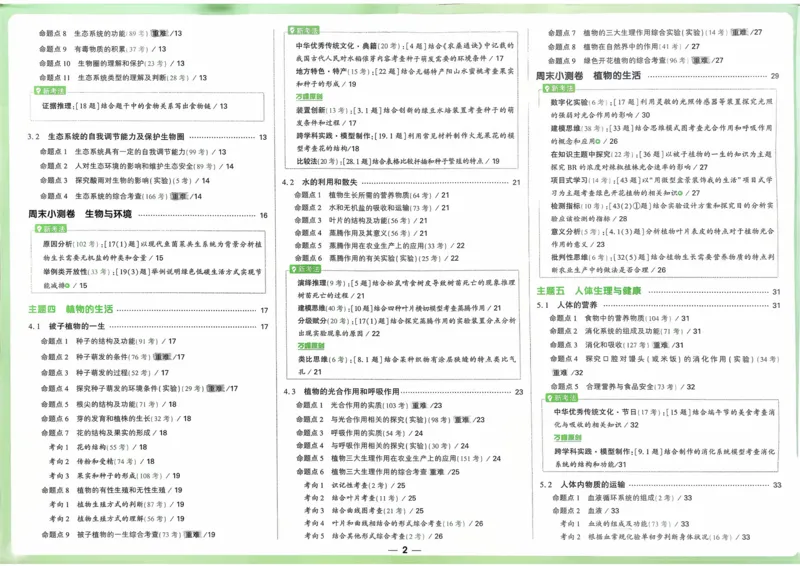 生物_2026万唯系列预习复习_2026版初中《万唯》中考真题分类与新考法（语数外物历道生）_2026万唯中考生物分类与新考法