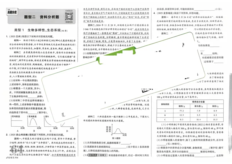 生物_2026万唯系列预习复习_2026版初中《万唯》中考真题分类与新考法（语数外物历道生）_2026万唯中考生物分类与新考法