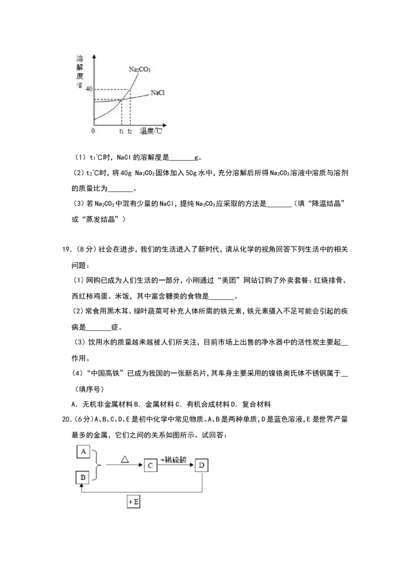 2019年山东省聊城市中考化学试题（word版，含解析）_中考真题_5.化学中考真题2015-2024年_地区卷_山东省_山东聊城化学10-21
