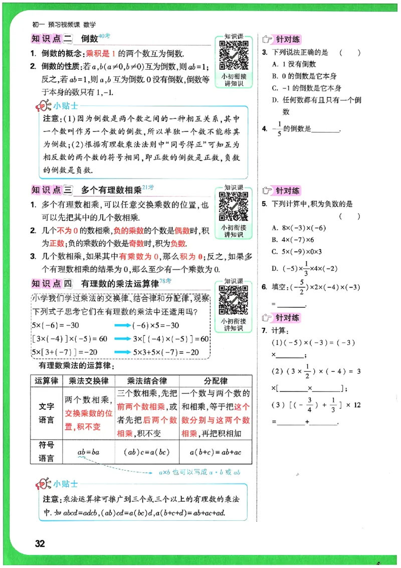 万唯《初一预习视频课》数学_2026万唯系列预习复习_2025版《万唯初中预习视频课》789年级上册多版本_2025版万唯新初一预习视频课数学人教版