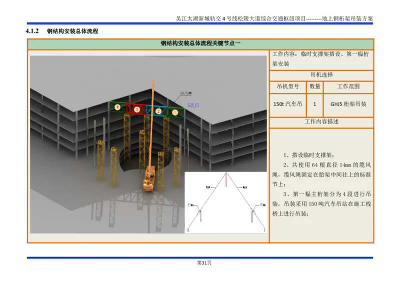 吴江交通枢纽项目地上钢桁架吊装方案_2021-2023年优秀施组方案_施工方案_方案04-苏州吴江松陵大道综合交通枢纽项目-地上钢桁架吊装方案