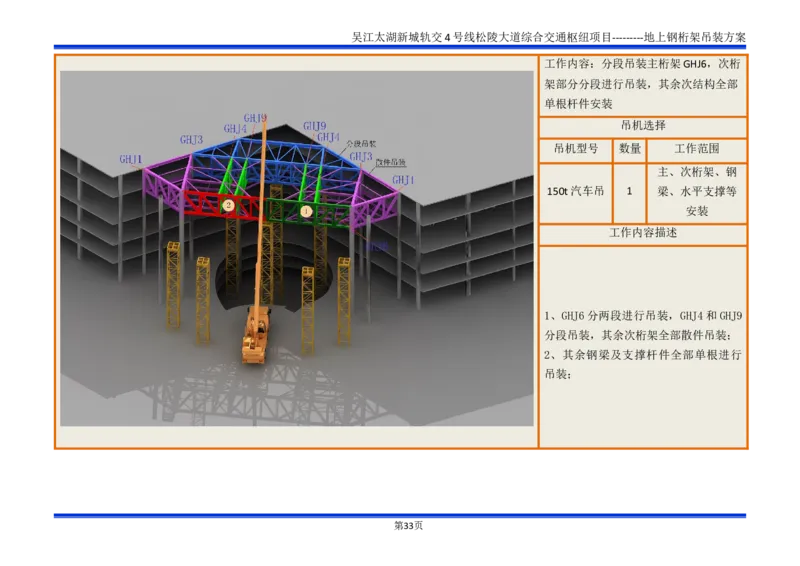 吴江交通枢纽项目地上钢桁架吊装方案_2021-2023年优秀施组方案_施工方案_方案04-苏州吴江松陵大道综合交通枢纽项目-地上钢桁架吊装方案