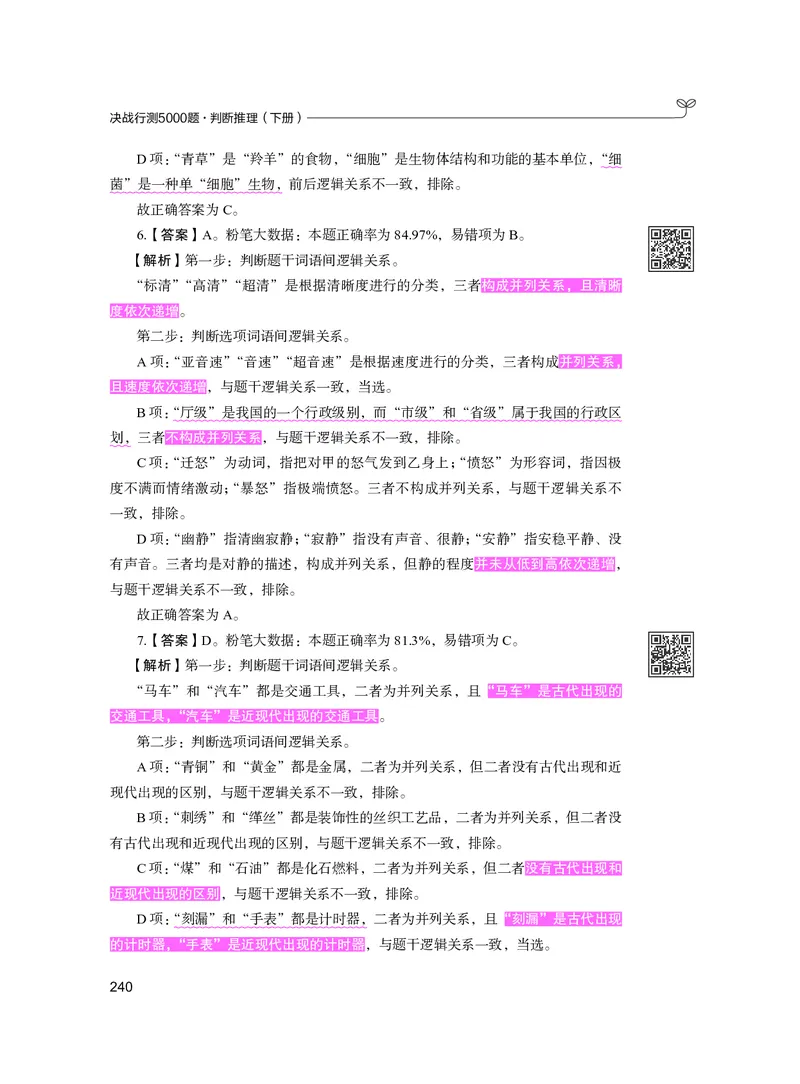 公务员考试辅导用书&middot;决战行测5000题（判断推理）（下册）2025版_26吉林考备考资料包_11省考刷题包_04决战行测5000题_行测5000题2024年6月版次