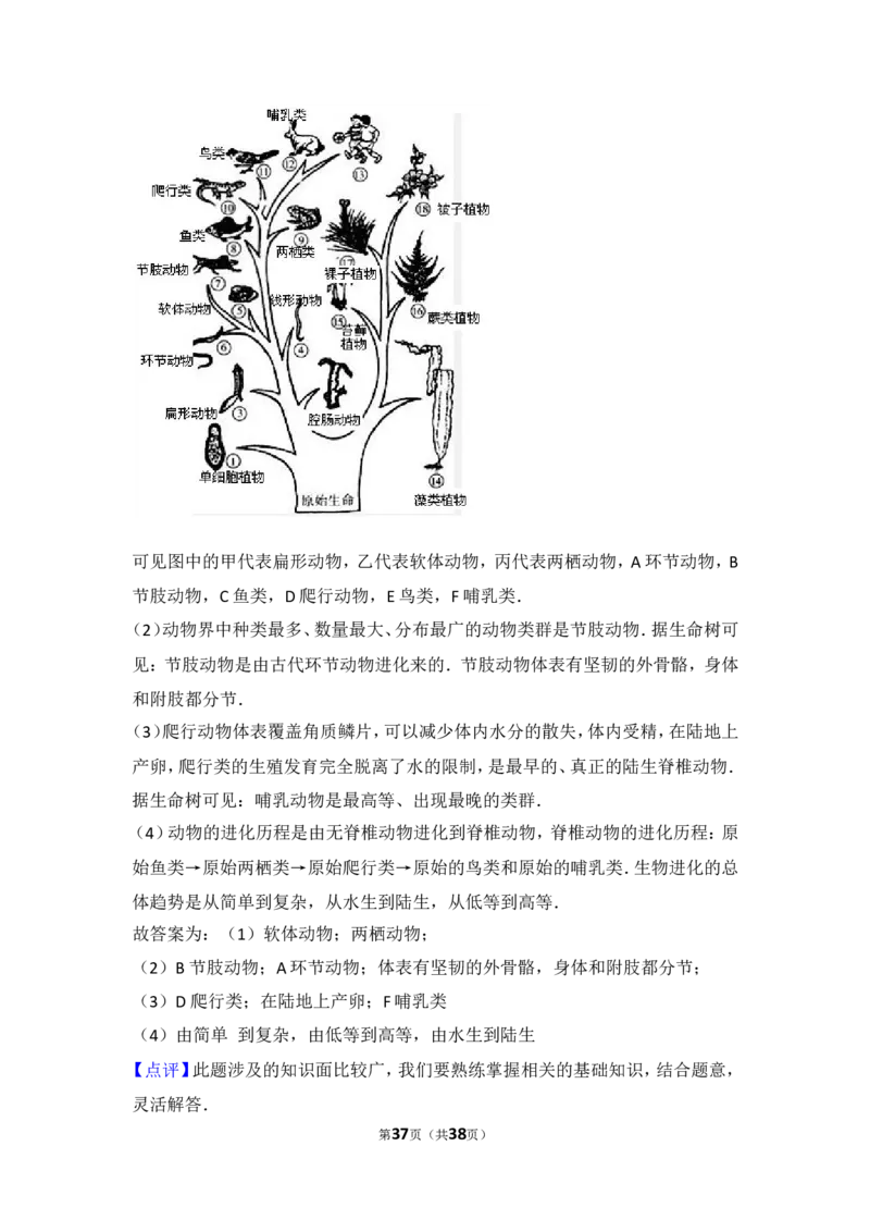 2017烟台市中考生物试题及答案(word版)_中考真题_8.生物中考真题2015-2024年_地区卷_山东省_烟台中考生物08-22