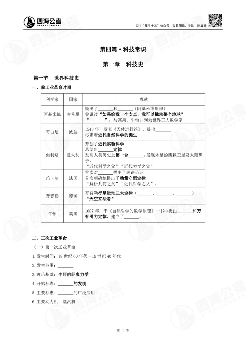 25上常识系统班&mdash;科技常识挖空背诵版（讲义-T即答案）_2026考公资料_花生十三合集_旗舰班-省考2025花生十三省考系统班（花生行测+飞扬申论）⭐_行测2025花生省考系统班_讲义