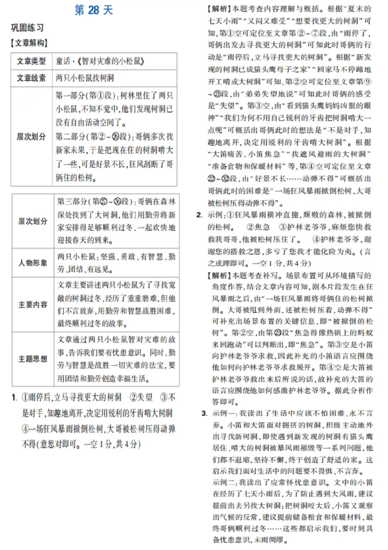 第28天_2026万唯系列预习复习_2025版《万唯初中预习视频课》789年级上册多版本_2025版万唯新初一预习视频课语文人教版_视频_第28天_答案详解详析_答案详解详析
