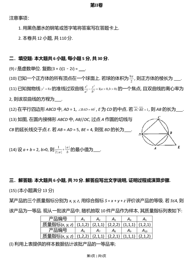 2013年高考数学试卷（文）（天津）（空白卷）_1.高考2025全国各省真题+答案_01.2008-2024全国高考真题（按省份分类）_30.天津_2008-2024&middot;（天津）数学高考真题