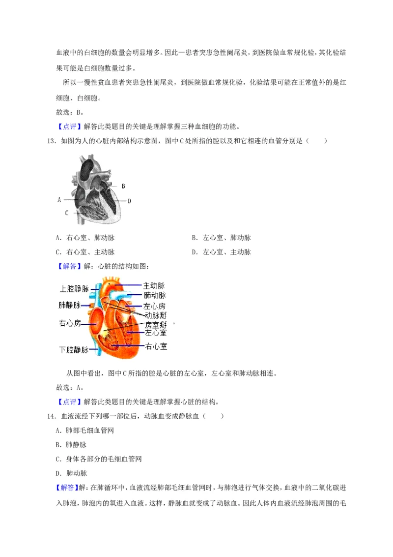 2019年四川省广安市中考生物试题（WORD版，含解析）_中考真题_8.生物中考真题2015-2024年_2019年全国中考生物92份