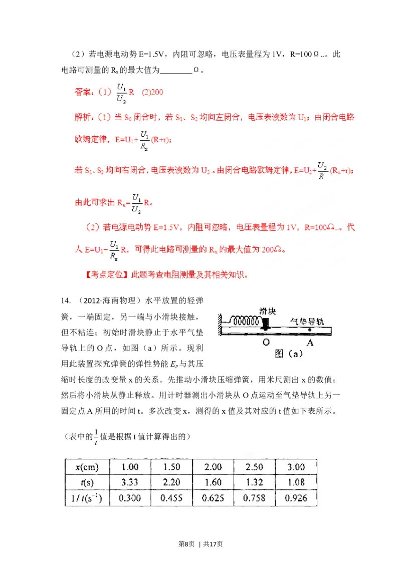 2012年高考物理试卷（海南）（解析卷）_1.高考2025全国各省真题+答案_01.2008-2024全国高考真题（按省份分类）_29.海南_2008-2024&middot;（海南）物理高考真题