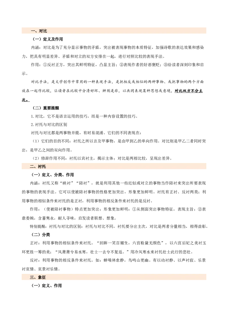 专题16诗歌鉴赏（画面描绘与表现手法）（讲练）（全国通用）（解析版）_120中考语文全套复习_中考语文复习总复习_二轮复习资料_模块三诗歌鉴赏