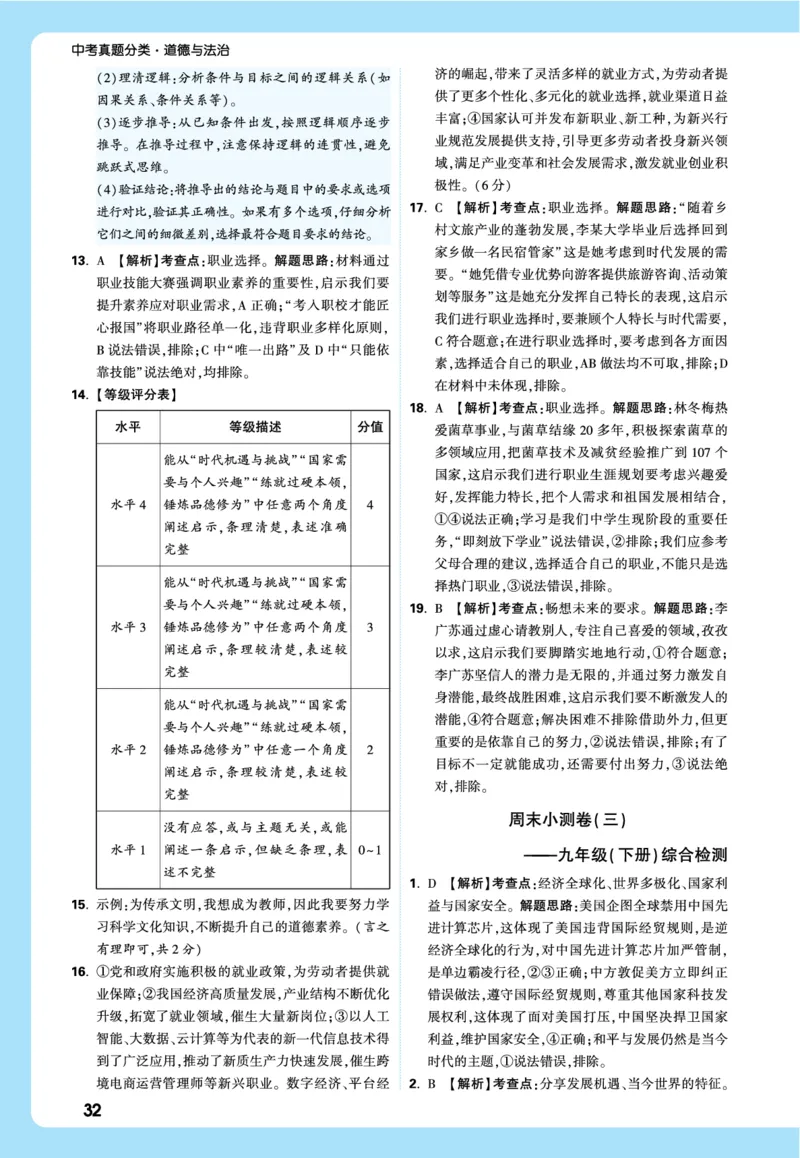 名师讲评式解析_2026万唯系列预习复习_2026版初中《万唯》中考真题分类与新考法（语数外物历道生）_2026万唯中考道法分类与新考法