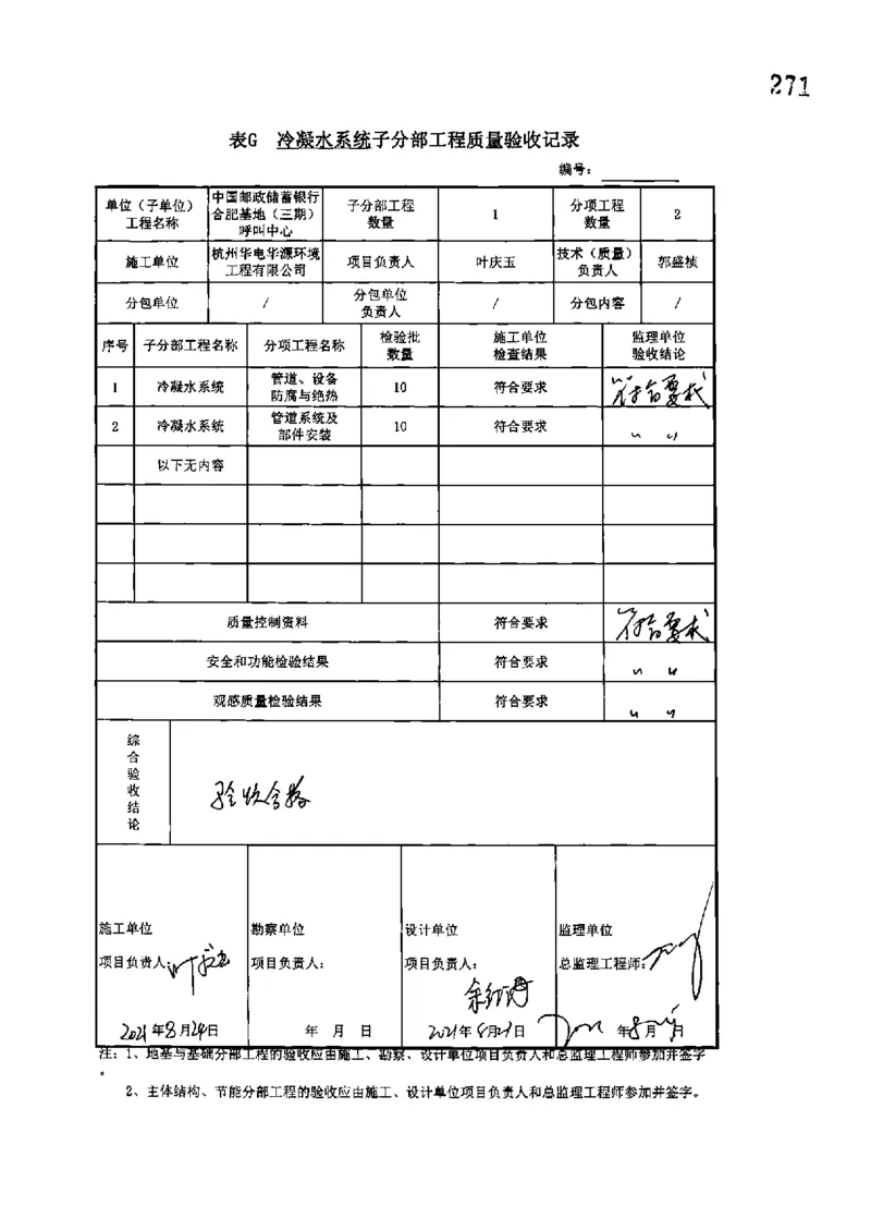 呼叫中心-分部子分部验收记录_2021-2023年优秀施组方案_施工组织设计_施组18-中国邮政储蓄银行合肥基地（三期）施工组织设计_3-单位工程、分部工程验收记录