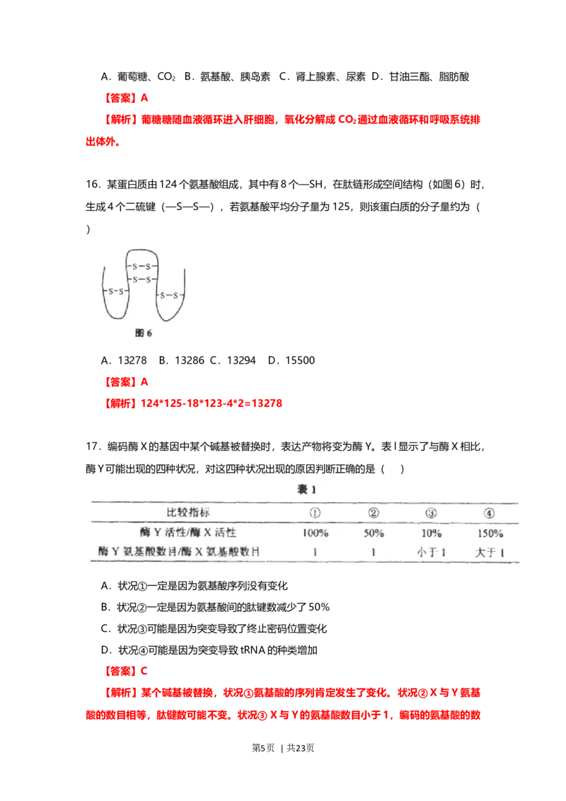 2013年高考生物试卷（上海）（解析卷）_1.高考2025全国各省真题+答案_01.2008-2024全国高考真题（按省份分类）_31.上海_2008-2022&middot;（上海）生物高考真题