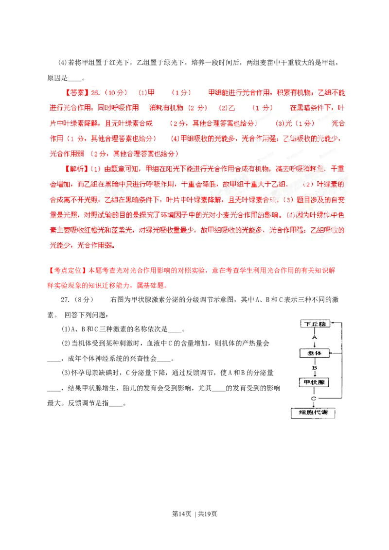 2013年高考生物试卷（海南）（解析卷）_1.高考2025全国各省真题+答案_01.2008-2024全国高考真题（按省份分类）_29.海南_2008-2024&middot;（海南）生物高考真题