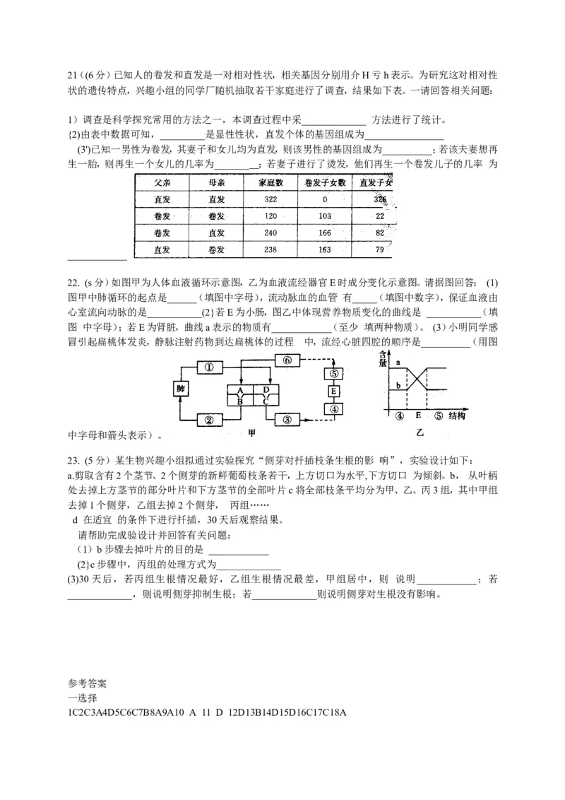 2017年淄博市中考生物试题及答案._中考真题_8.生物中考真题2015-2024年_地区卷_山东省_山东淄博生物10-21缺19.20