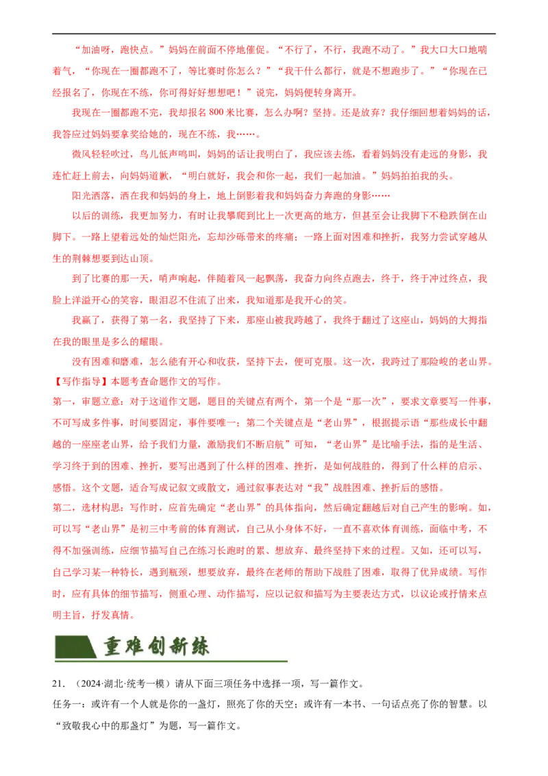 第40讲审题定中心（练习）（全国通用）（解析版）_120中考语文全套复习_中考语文复习总复习_一轮复习资料_完2024年中考语文一轮复习课件+讲义+练习（全国通用）