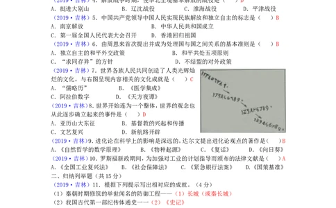 2019吉林中考历史真题及答案_中考真题_6.历史中考真题2015-2024年_地区卷_吉林历史11-22_吉林历史11-22