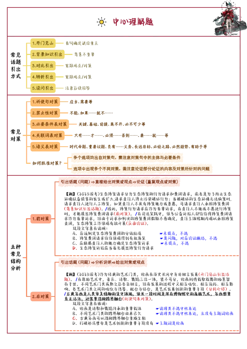 花生言语理解笔记_2026考公资料_（01）花生十三_0726花生行测笔记Q版无水印