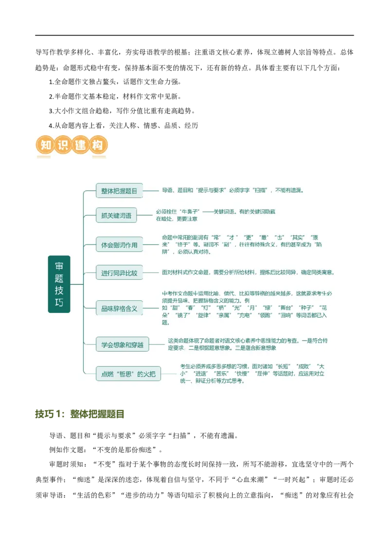 第40讲审题定中心（讲义）（全国通用）（解析版）_120中考语文全套复习_中考语文复习总复习_一轮复习资料_完2024年中考语文一轮复习课件+讲义+练习（全国通用）
