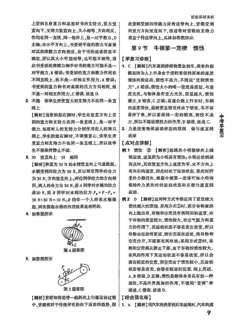 答案_2026万唯系列预习复习_2026版初中《万唯早复习》中考物理